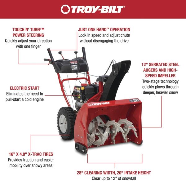 Troy-Bilt® Storm™ 28 "272cc Two-Stage Electric Start Gas Snow Blower - Image 2