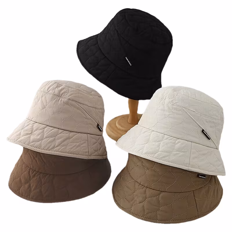 New Autumn and Winter Fisherman Hat for Women, Stylish Bucket Hat with Adjustable Ponytail Holder, Versatile and Warm