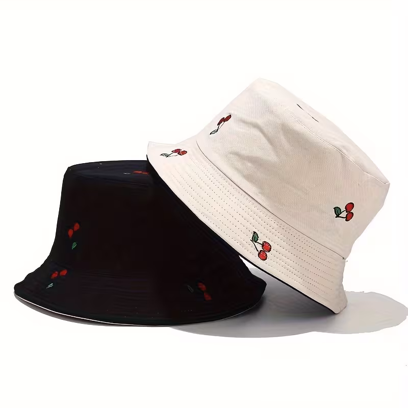 Women’s Cherry Embroidered Bucket Hat