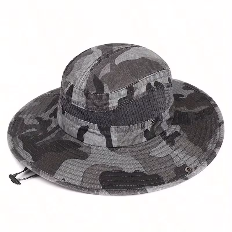 Summer Men Breathable Sun Hat Outdoor Traveling Fishing Hiking Hats Sunscreen Fisherman Bucket Hat Wide Brim Male Cap Protect