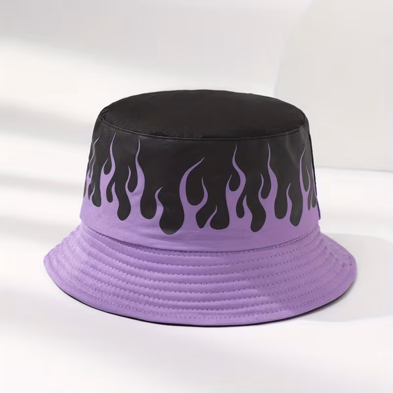 Flame Pattern Fisherman Hat For Outdoor Beach Travel, Unisex, Ideal Choice For Gifts